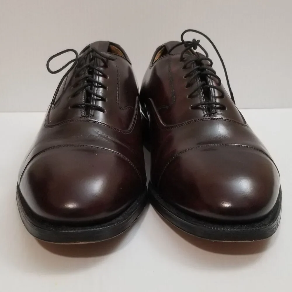 Johnston & Murphy MELTON Burgundy Cap Toe Calfskin Oxford Shoe Size 7.5 USA Made